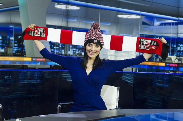 Celebrity football fans Natalie Sawyer